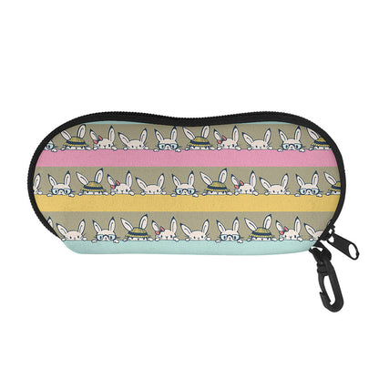 Cartoon Rabbit Pattern Print Glasses Case