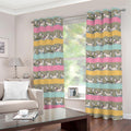 Cartoon Rabbit Pattern Print Grommet Curtains
