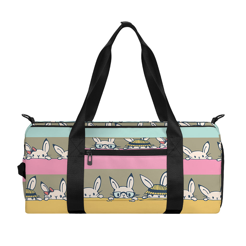 Cartoon Rabbit Pattern Print Gym Bag