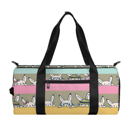 Cartoon Rabbit Pattern Print Gym Bag