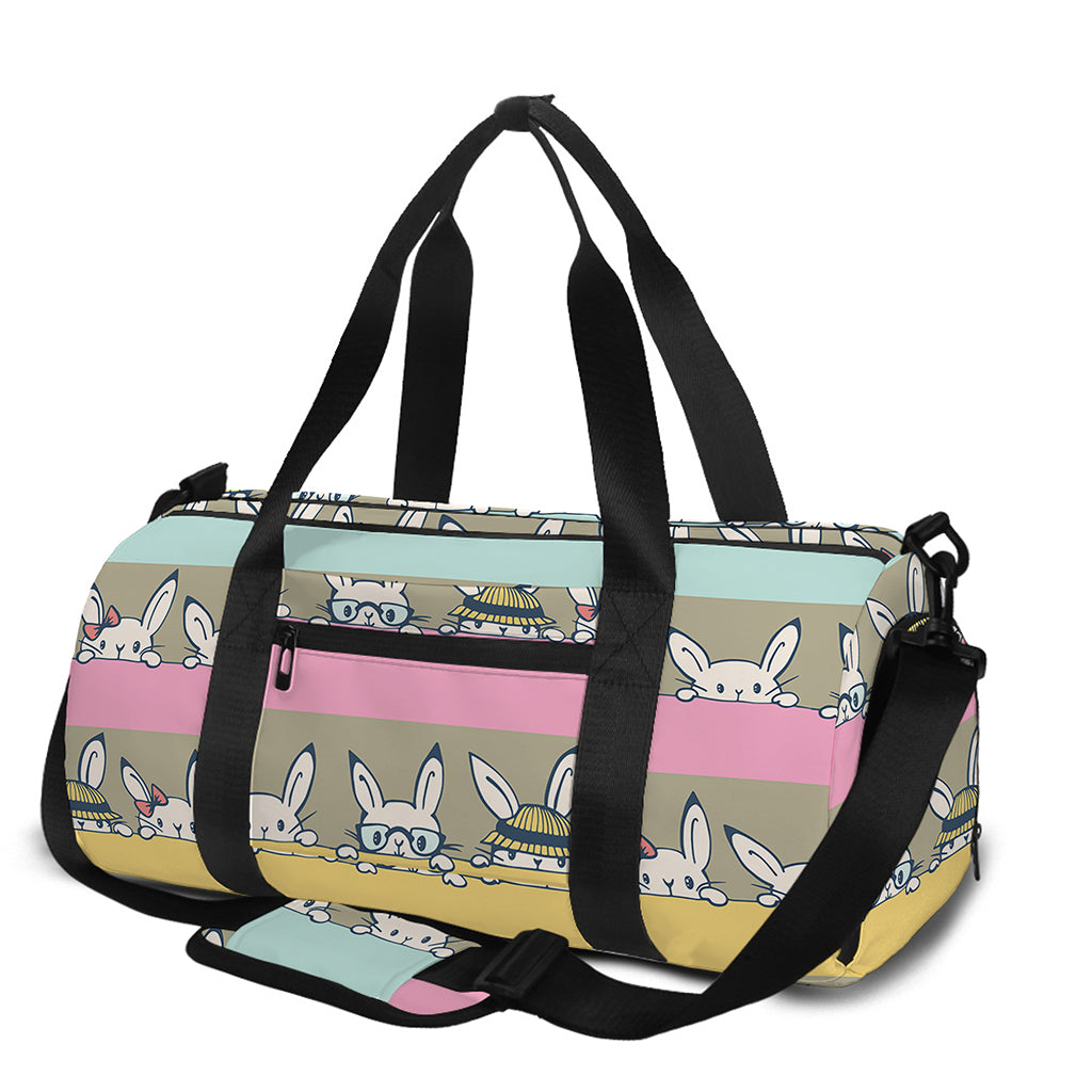 Cartoon Rabbit Pattern Print Gym Bag