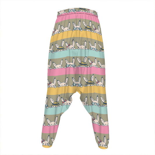 Cartoon Rabbit Pattern Print Hammer Pants