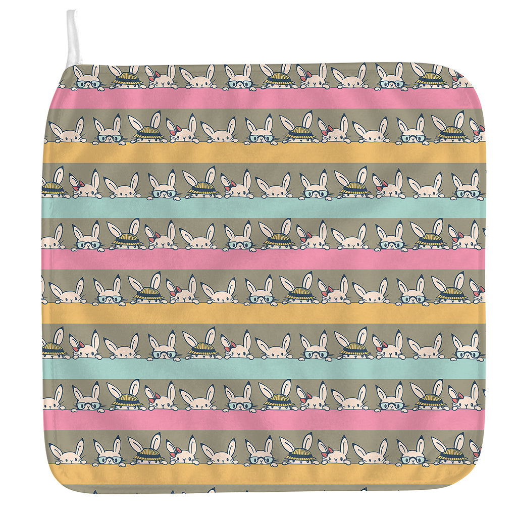 Cartoon Rabbit Pattern Print Hand Towel