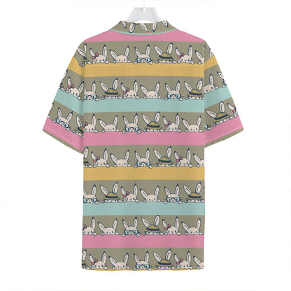 Cartoon Rabbit Pattern Print Hawaiian Shirt