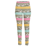 Cartoon Rabbit Pattern Print High-Waisted Pocket Leggings