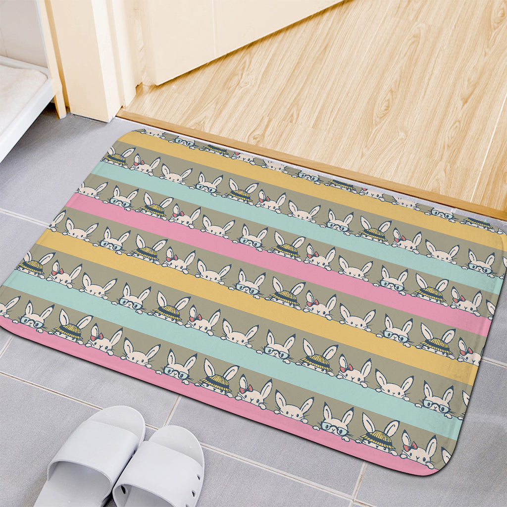 Cartoon Rabbit Pattern Print Indoor Door Mat