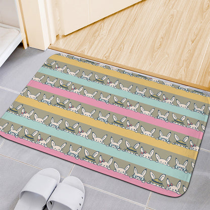 Cartoon Rabbit Pattern Print Indoor Door Mat