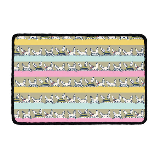 Cartoon Rabbit Pattern Print Kitchen Mat