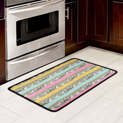 Cartoon Rabbit Pattern Print Kitchen Mat