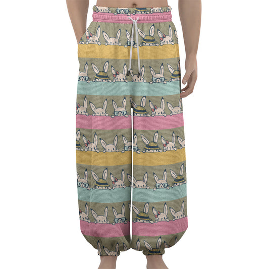 Cartoon Rabbit Pattern Print Lantern Pants