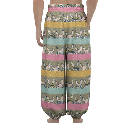 Cartoon Rabbit Pattern Print Lantern Pants