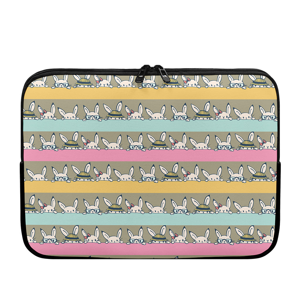 Cartoon Rabbit Pattern Print Laptop Sleeve