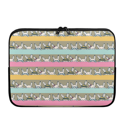 Cartoon Rabbit Pattern Print Laptop Sleeve