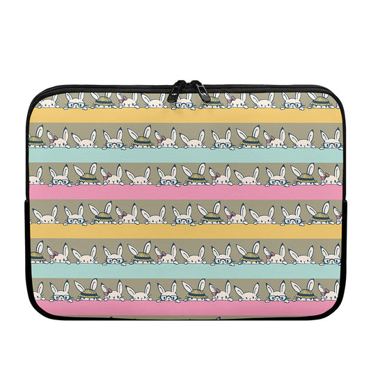 Cartoon Rabbit Pattern Print Laptop Sleeve