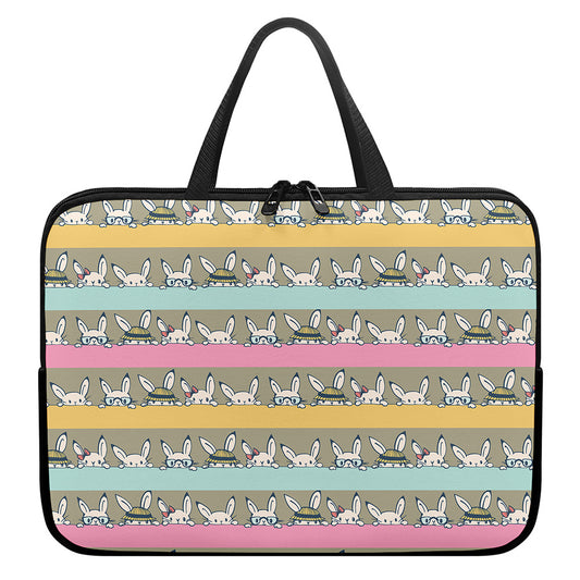 Cartoon Rabbit Pattern Print Laptop Sleeve With Handle