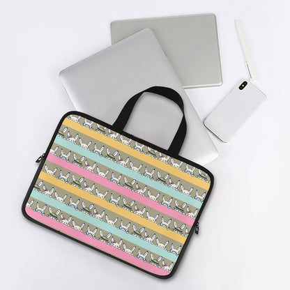 Cartoon Rabbit Pattern Print Laptop Sleeve With Handle