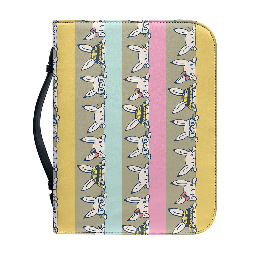 Cartoon Rabbit Pattern Print Leather Bible Cover