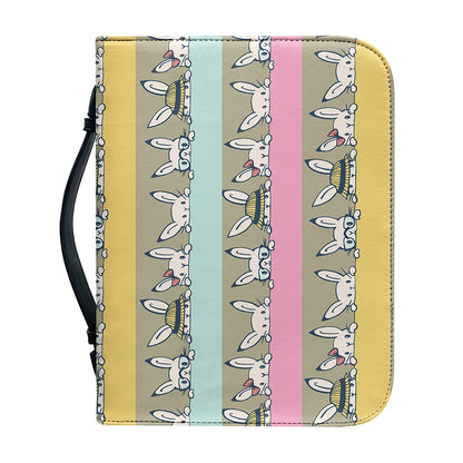 Cartoon Rabbit Pattern Print Leather Bible Cover