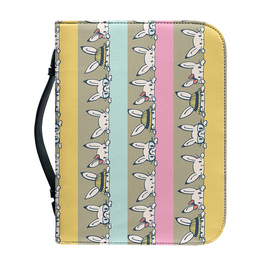 Cartoon Rabbit Pattern Print Leather Bible Cover