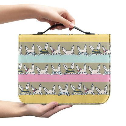 Cartoon Rabbit Pattern Print Leather Bible Cover