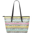 Cartoon Rabbit Pattern Print Leather Tote Bag With Zipper