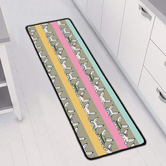 Cartoon Rabbit Pattern Print Long Kitchen Mat