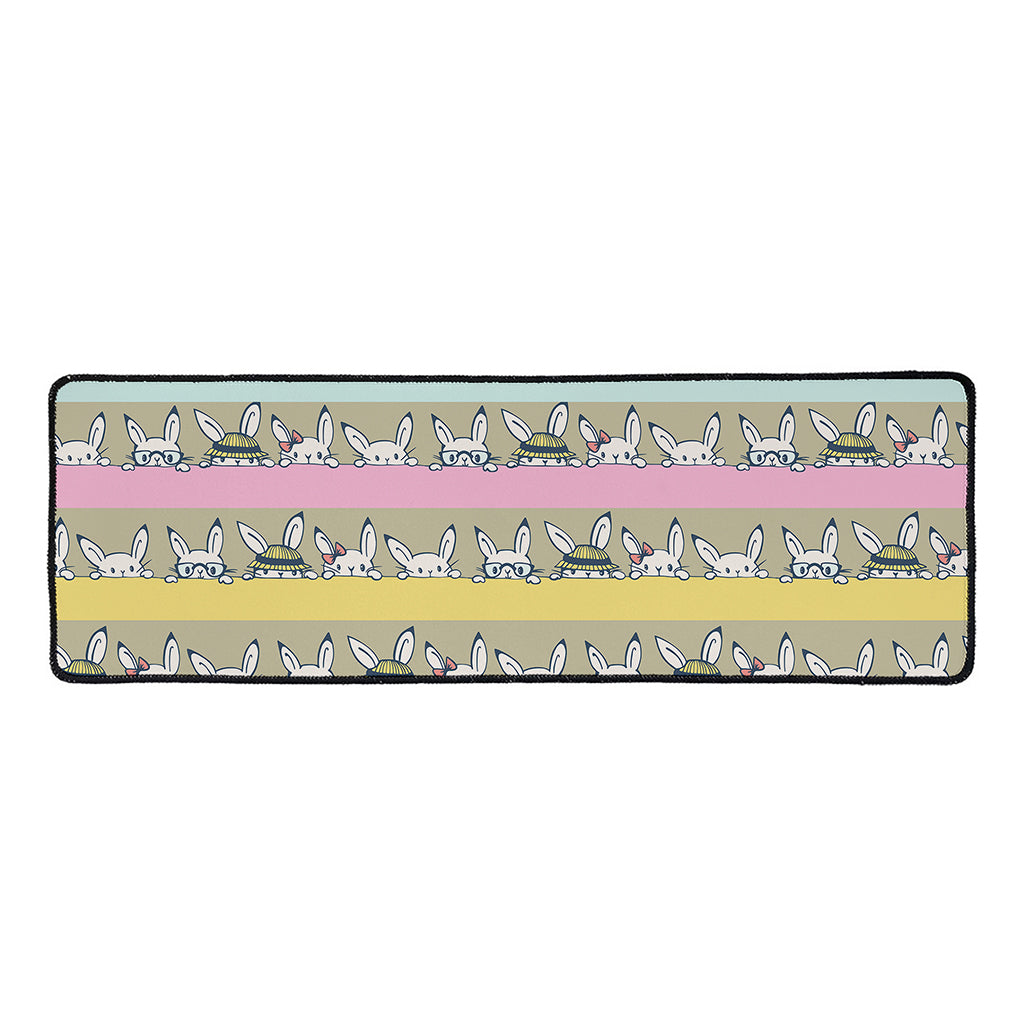 Cartoon Rabbit Pattern Print Long Kitchen Mat
