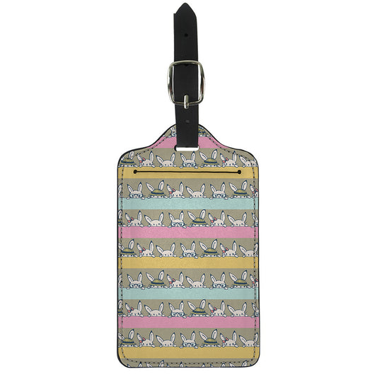Cartoon Rabbit Pattern Print Luggage Tag