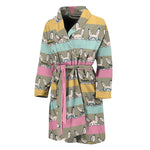 Cartoon Rabbit Pattern Print Men's Bathrobe