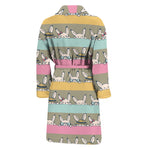 Cartoon Rabbit Pattern Print Men's Bathrobe