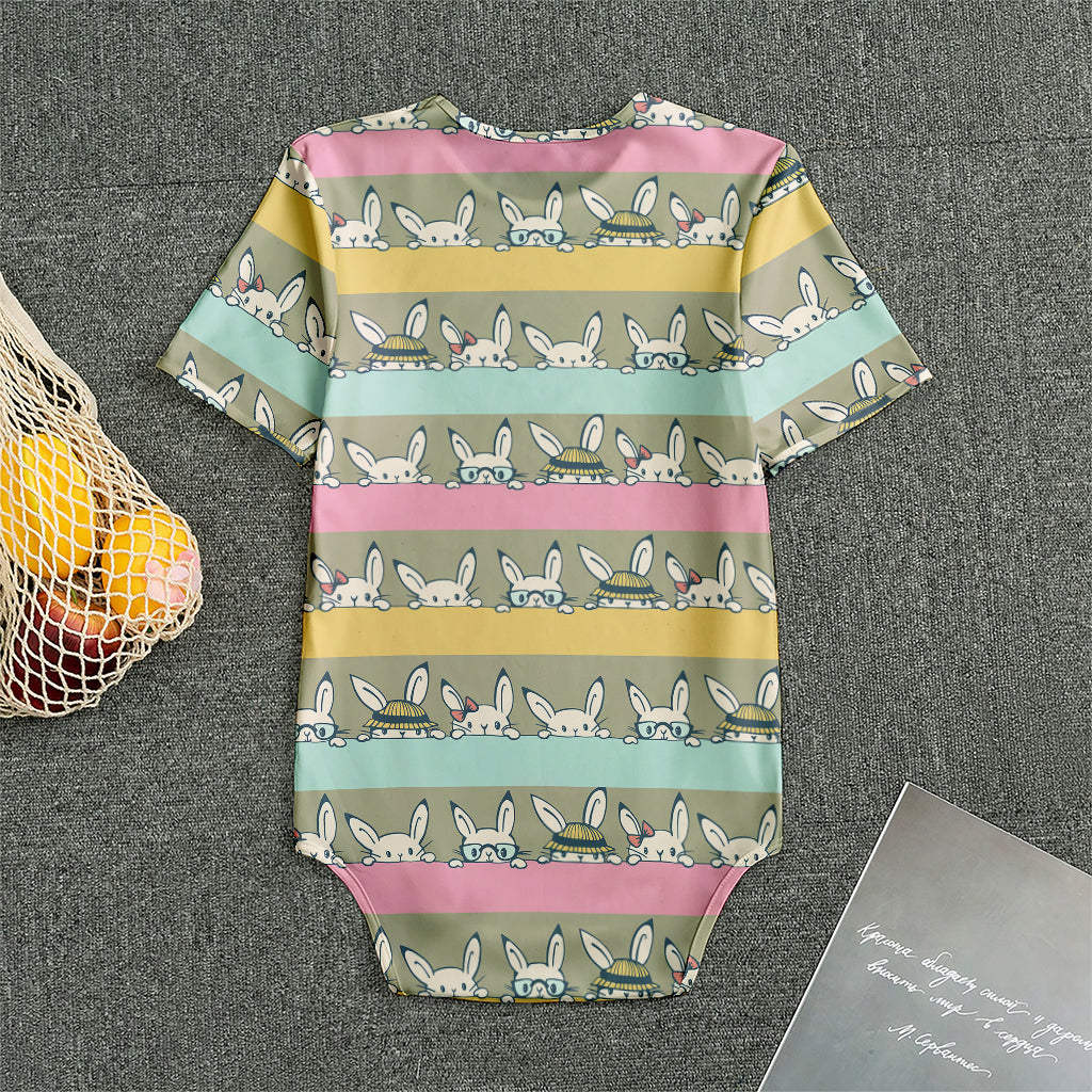 Cartoon Rabbit Pattern Print Men's Bodysuit