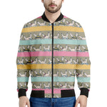 Cartoon Rabbit Pattern Print Men's Bomber Jacket