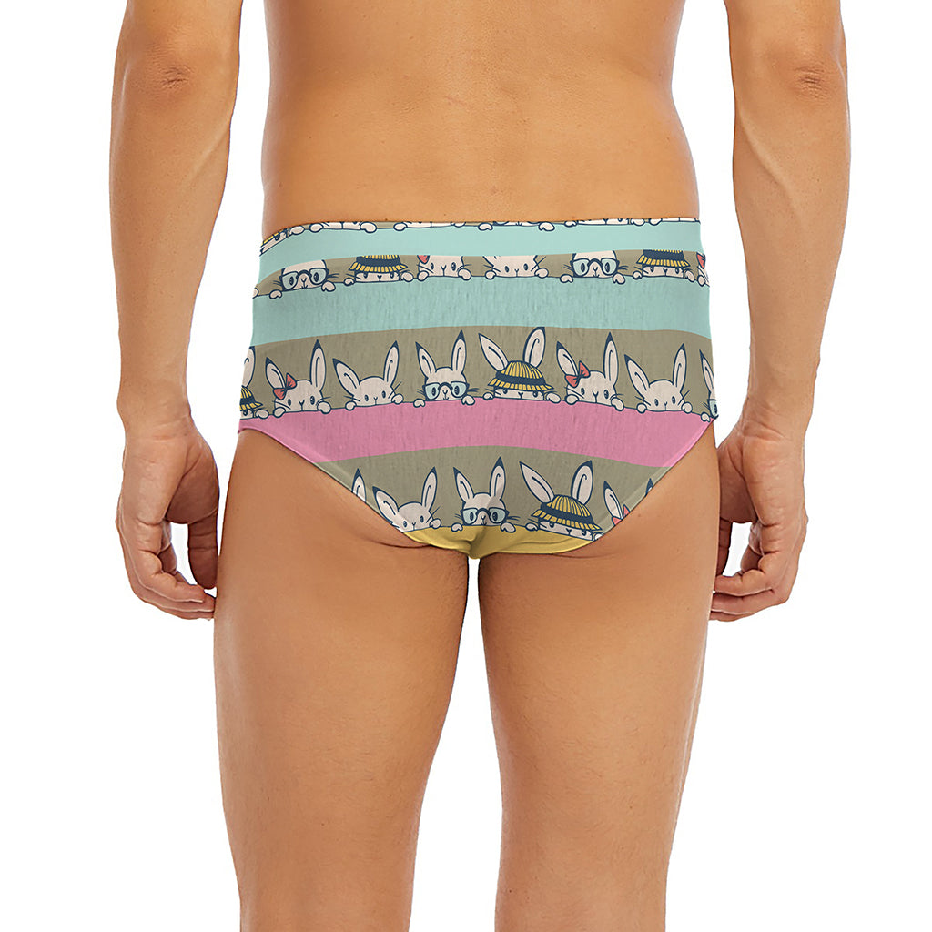 Cartoon Rabbit Pattern Print Men's Briefs