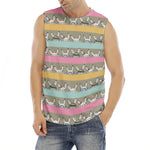 Cartoon Rabbit Pattern Print Men's Fitness Tank Top