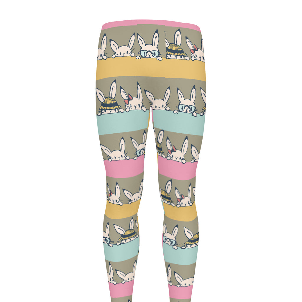 Cartoon Rabbit Pattern Print Men's leggings