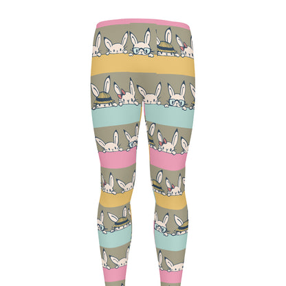 Cartoon Rabbit Pattern Print Men's leggings