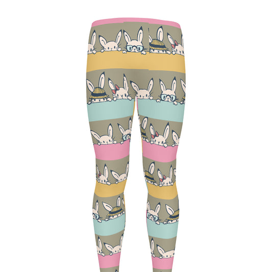 Cartoon Rabbit Pattern Print Men's leggings