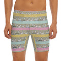 Cartoon Rabbit Pattern Print Men's Long Boxer Briefs