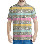 Cartoon Rabbit Pattern Print Men's Polo Shirt