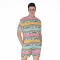 Cartoon Rabbit Pattern Print Men's Romper