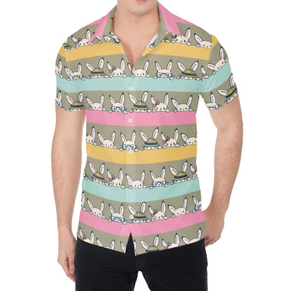 Cartoon Rabbit Pattern Print Men's Shirt
