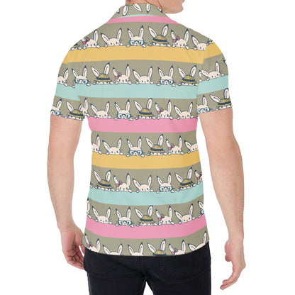 Cartoon Rabbit Pattern Print Men's Shirt