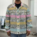 Cartoon Rabbit Pattern Print Men's Shirt Jacket