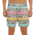 Cartoon Rabbit Pattern Print Men's Split Running Shorts