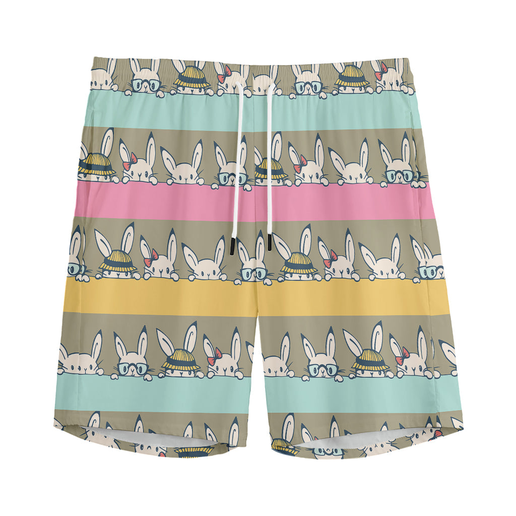 Cartoon Rabbit Pattern Print Men's Sports Shorts
