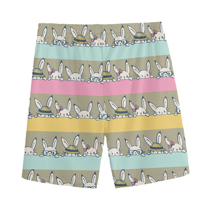 Cartoon Rabbit Pattern Print Men's Sports Shorts