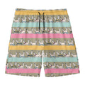 Cartoon Rabbit Pattern Print Men's Swim Trunks