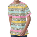 Cartoon Rabbit Pattern Print Men's Velvet T-Shirt