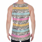 Cartoon Rabbit Pattern Print Men's Velvet Tank Top