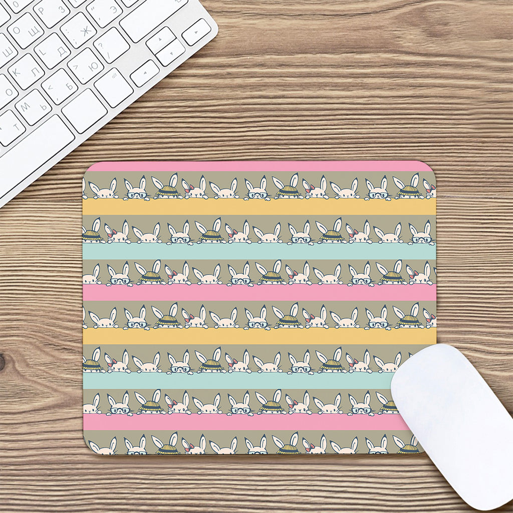 Cartoon Rabbit Pattern Print Mouse Pad